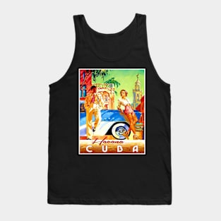 Havana Cuba Vintage Travel and Tourism Advertising Print Tank Top